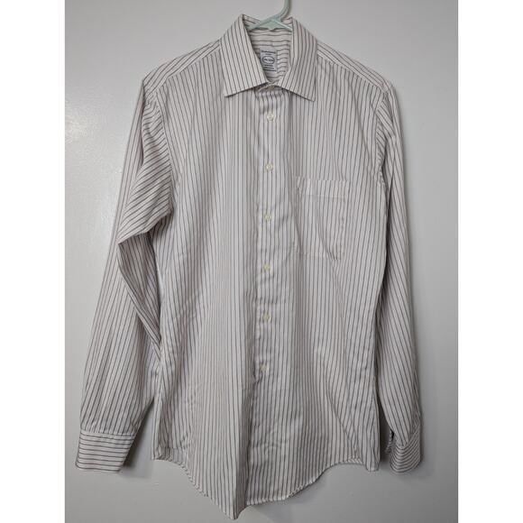 Pronto Uomo Men's 15 1/2 34/35 Striped Non Iron Dress Shirt Button Up Cotton - Picture 1 of 7
